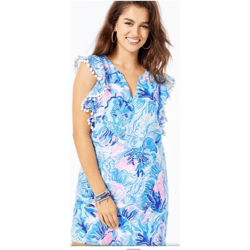 Lilly Pulitzer astara dress Size Medium 100% Linen